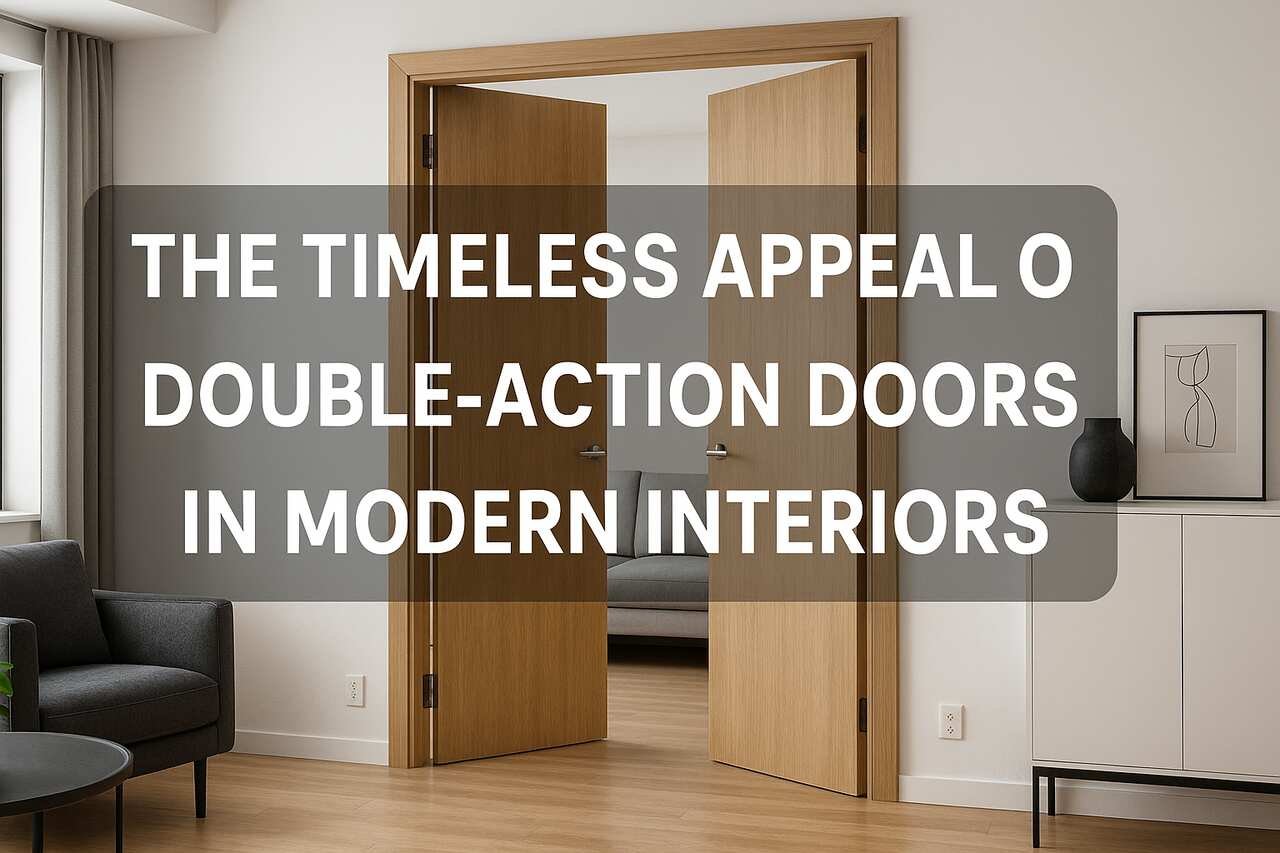 Modern interior with stylish double-action doors