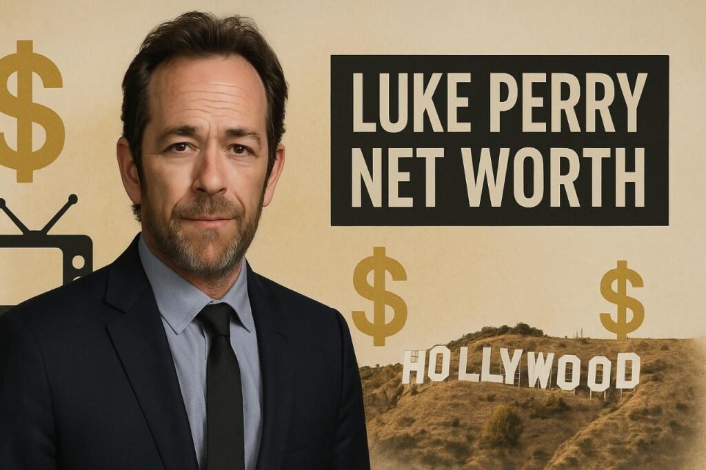 Luke Perry Net Worth: A Detailed Look at His Career, Earnings, and Financial Impact Luke Perry with financial icons symbolizing his net worth and career.