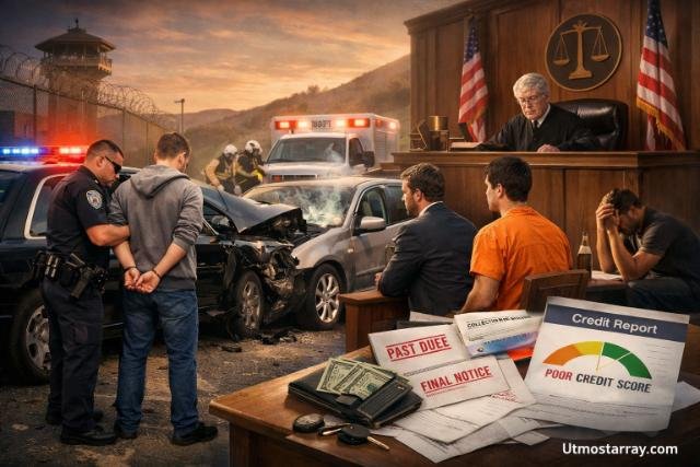 Unlicensed driver arrested after crash, facing court and financial penalties