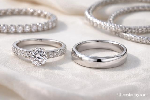 White gold vs silver ring shine comparison