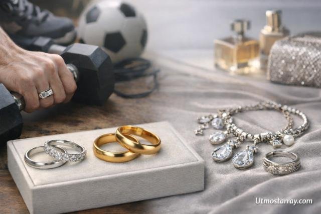 White gold rings and silver jewelry lifestyle comparison