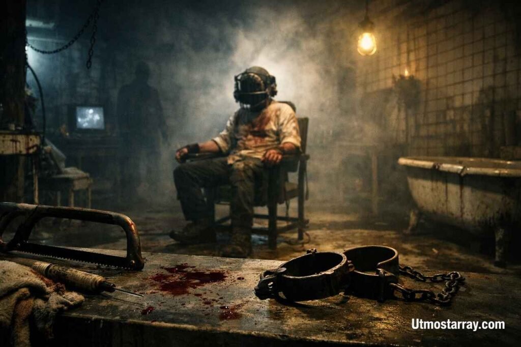 Movies Like Saw: Psychological Thrillers That Redefine Fear and Survival Dark survival trap scene inspired by movies like Saw