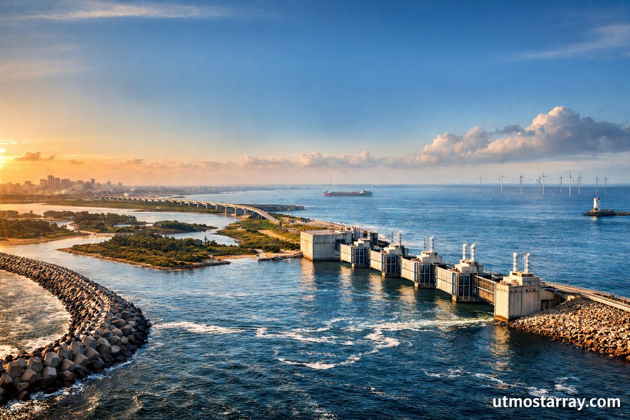 Ike Dike storm surge barrier protecting the Texas Gulf Coast