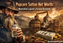 Popcorn Sutton Net Worth Breakdown: Earnings, Lifestyle, and Posthumous Brand Value Popcorn Sutton holding moonshine jar near still with money representing net worth