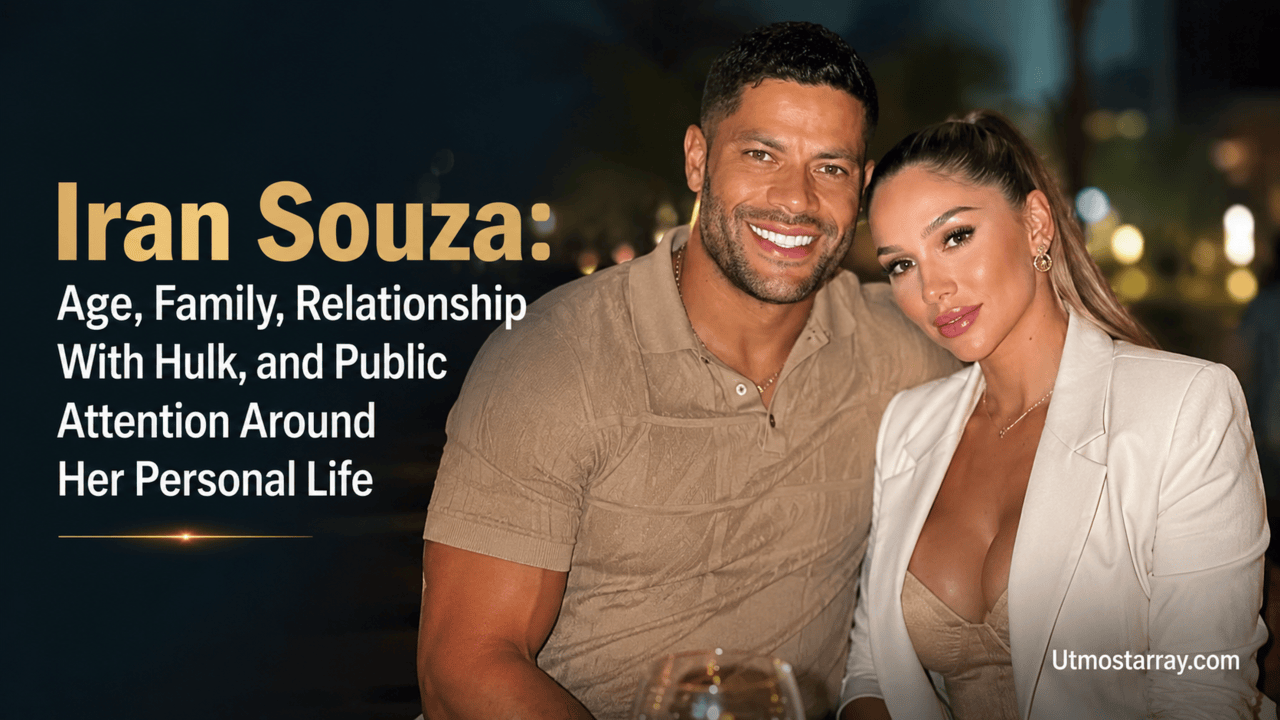 Iran Souza posing with Hulk in a stylish evening setting for a featured biography image.