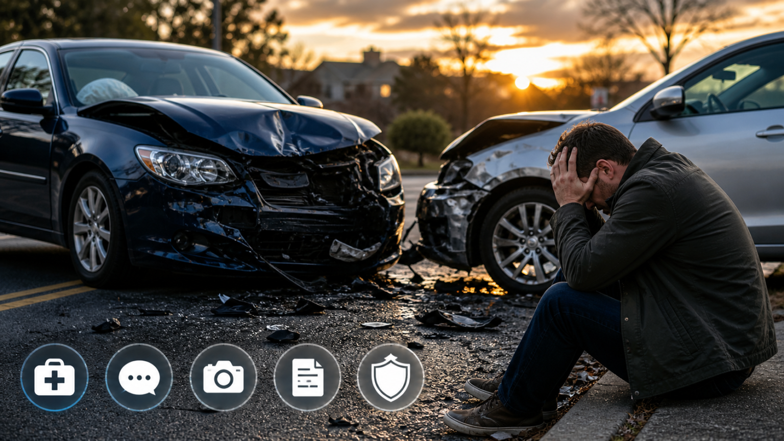 Common mistakes to avoid after a major car collision scene.