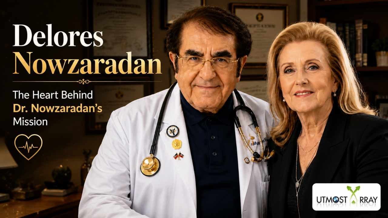 Delores Nowzaradan standing beside Dr. Nowzaradan in a professional portrait