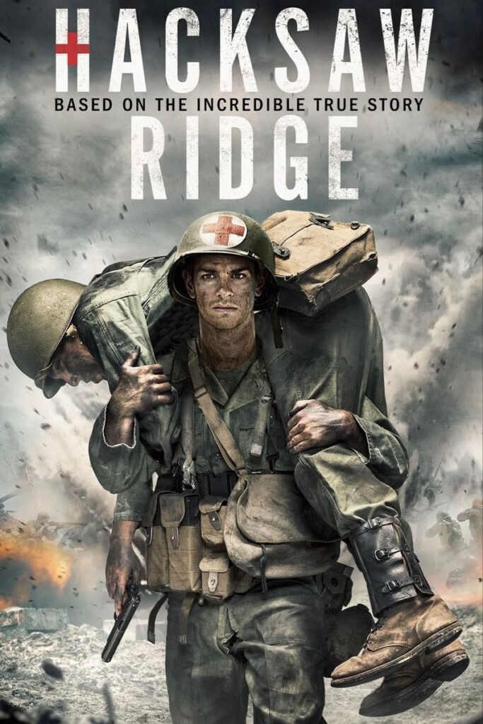 Hacksaw Ridge (2016) movie poster featuring Andrew Garfield 