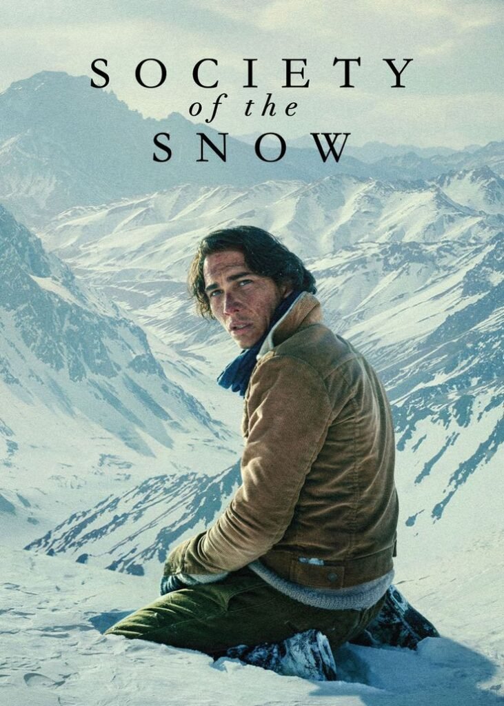 Society of the Snow (2023) movie poster featuring survivors 