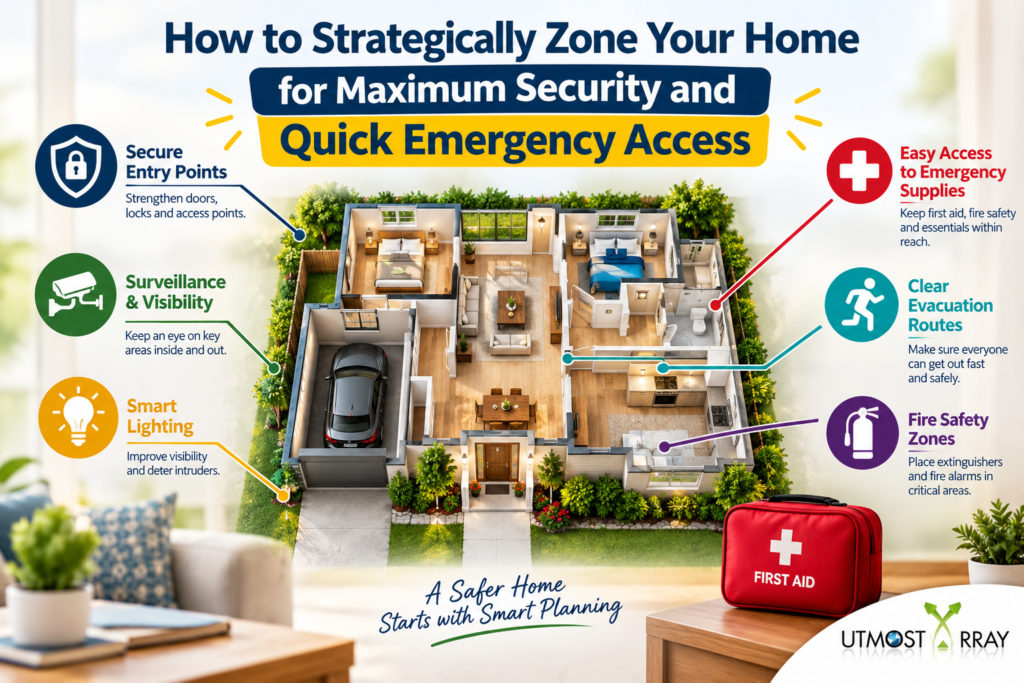 How to Strategically Zone Your Home for Maximum Security and Quick Emergency Access Strategically zoned home layout for maximum security and quick emergency access
