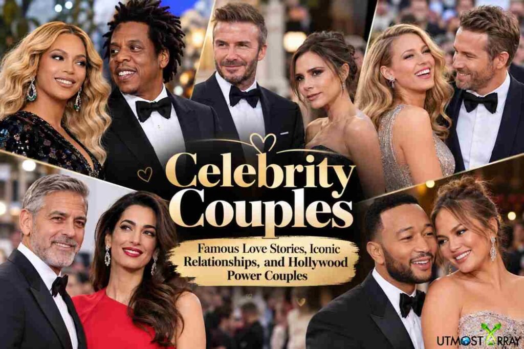 Famous celebrity couples showcasing iconic Hollywood relationships, glamorous red carpet romances, and legendary love stories