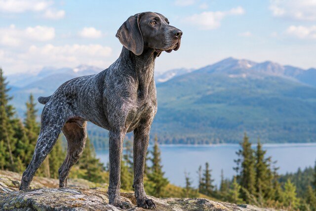 Blue German Shorthaired Pointer (GSP) with a rare coat color, highlighting its appearance and potential value